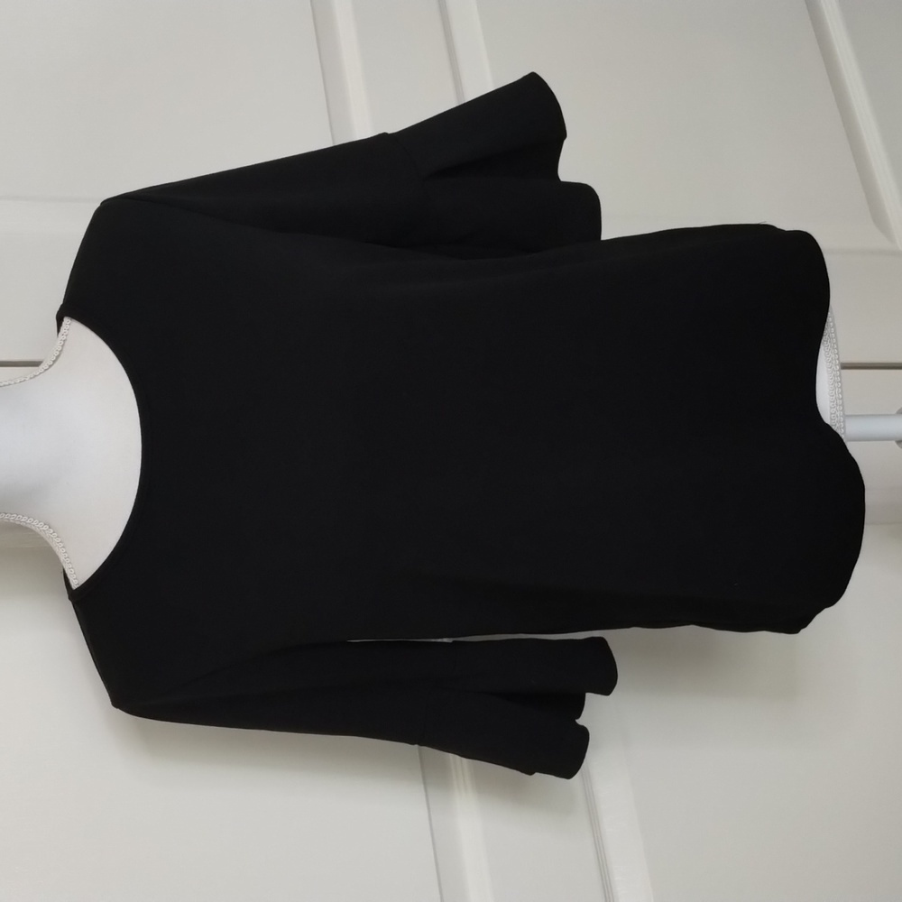 Green Envelope Black Ruffle Sleeve Blouse